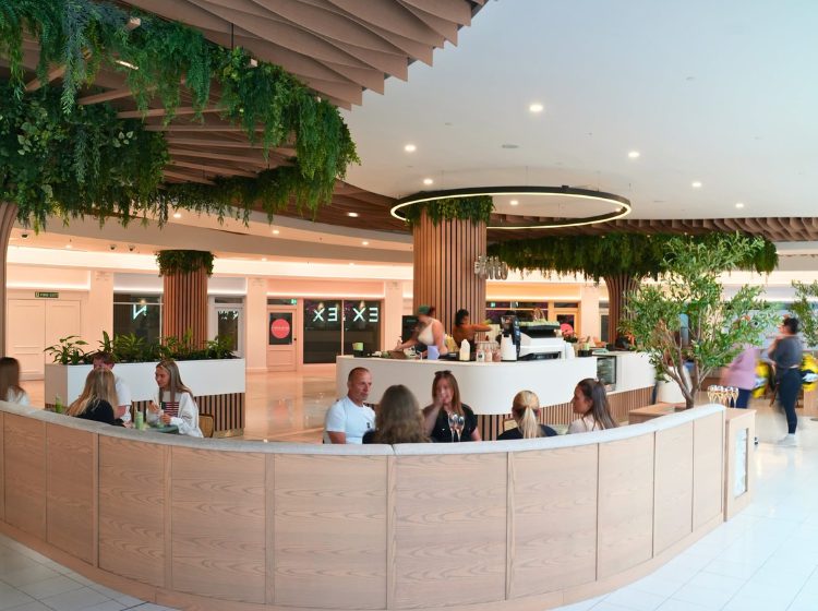 An image of The Crescent with Cafe Filto in the middle.