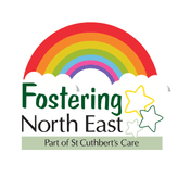 St Cuthberts Care rainbow fostering logo ai