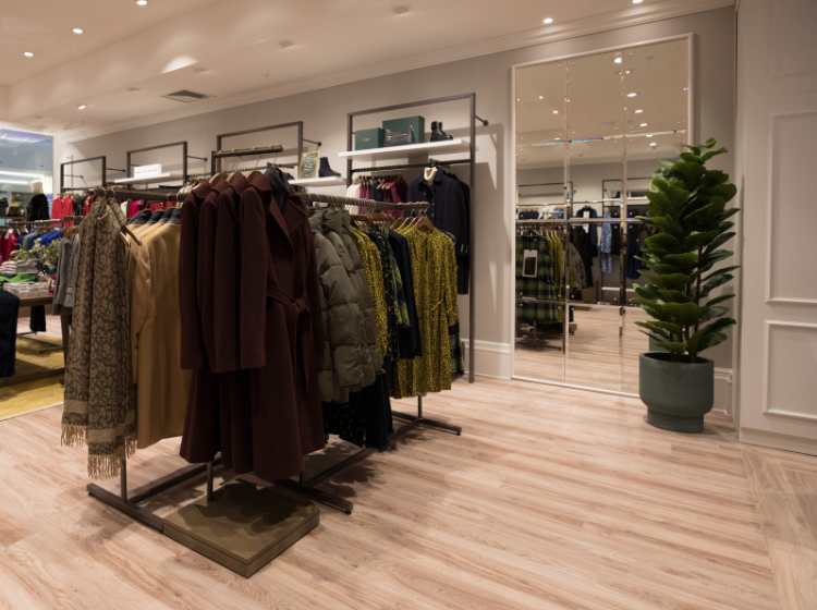 Image of Hobbs clothing in the middle of the store